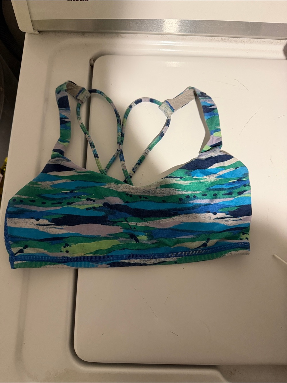lululemon athletica Blue Green Wave Strappy Sports Bra